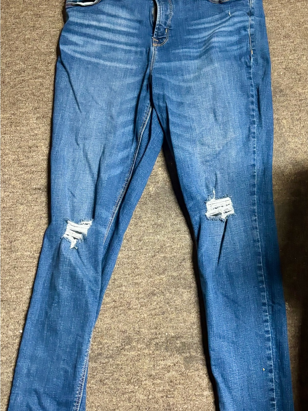 Old Navy Blue Skinny Jeans with Distressed Knees